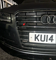 Емблема шильдік S6 AUDI (Ауди) для решітки радіатору - Чорний глянець 68х22 мм, фото 5