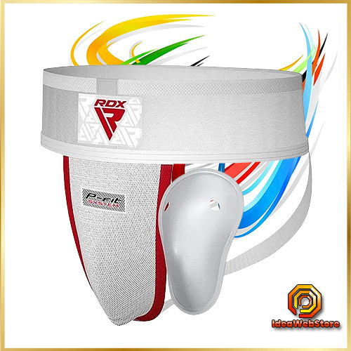 Захист паху RDX H1 Supporter White Plus L – боксерський бандаж з гелевою чашкою та широким поясом для боксу, MMA, кікбоксингу