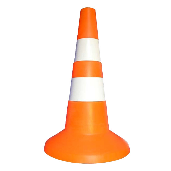 Конус огороджувальний дорожній 500 мм біла смуга пластик (SHiz16760), фото 1