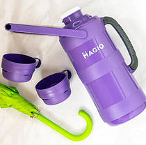 Термос MAGIO MG-1053 3.2 л, скляна колба, фіолетовий (Niz16792), фото 4