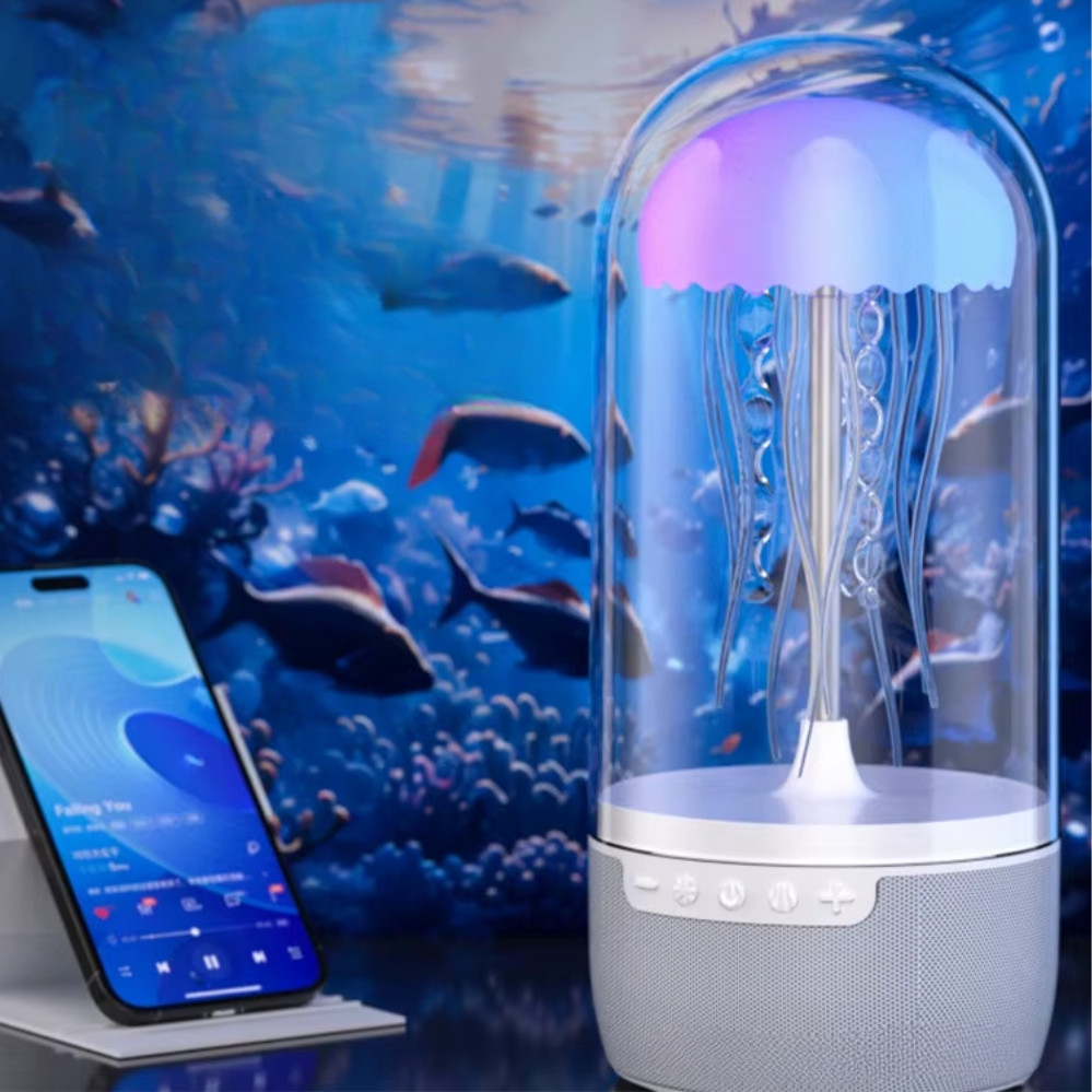 Бездротова колонка світильник Медуза Нічник з підсвічуванням RGB Портативна Bluetooth колонка, фото 1