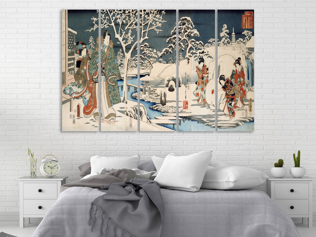 Картина на полотні на полотні для дому в спальню, вітальню "Японський зимовий вечір", фото 1