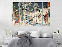 Картина на полотні на полотні для дому в спальню, вітальню "Японський зимовий вечір"