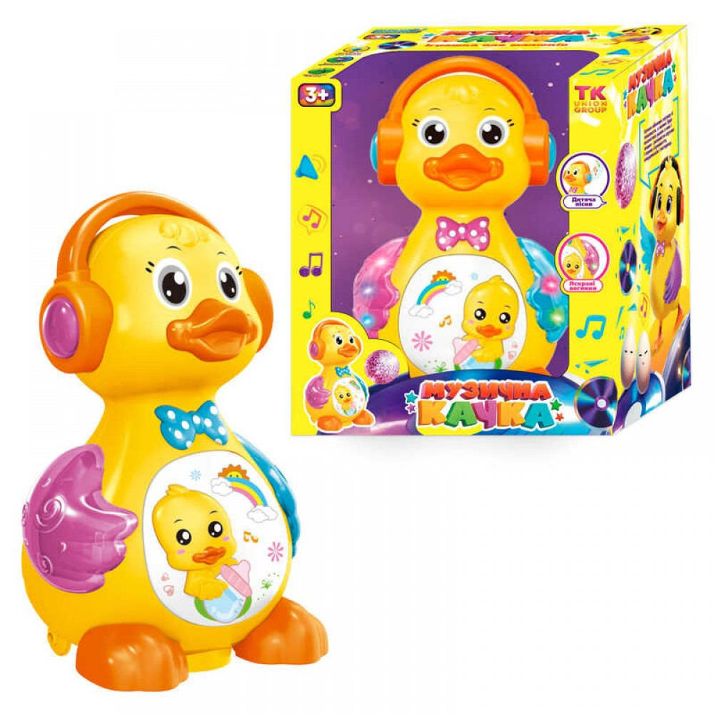 Музична качка 48510 / 0619 "TK Group", ОЗВУЧУВАННЯ УКР. МОВОЮ, світло, звук, колесо вільного, фото 1