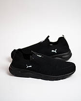 Чоловічі літні кросівки мокасини дихаючі Puma Black чорні, фото 5