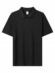 Чоловіча чорна футболка з коміром у батальному розмірі