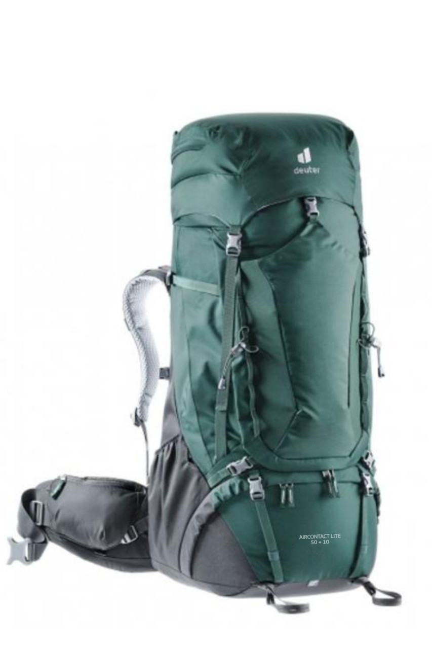Туристичний рюкзак Deuter Aircontact Lite 50+10-5 зелений, фото 1