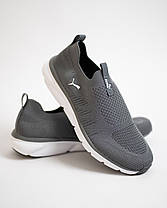 Чоловічі літні кросівки мокасини дихаючі Puma Graphite сірі, фото 3