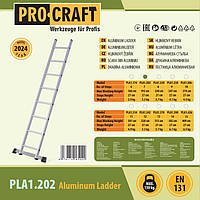 Драбина приставна алюмінієва Procraft PLA1.202, фото 5