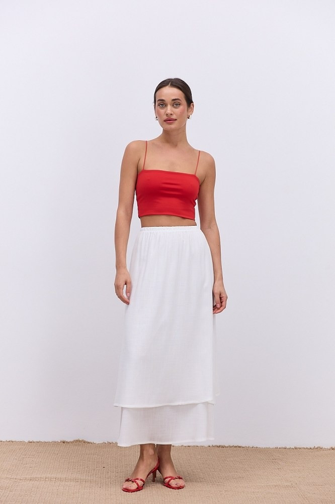 Жіночий кроп-топ із бретелями з гумки, фото 1