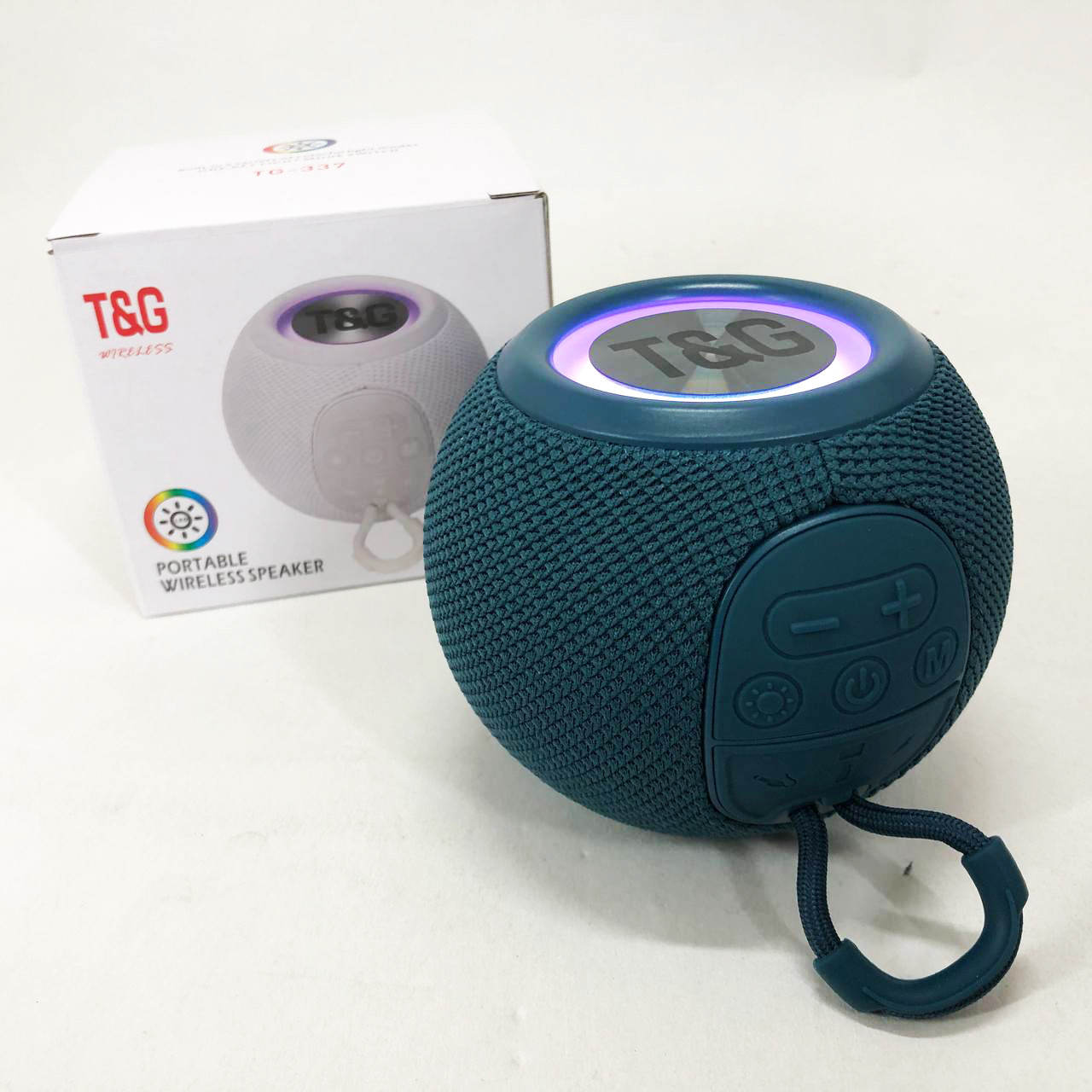 Бездротова потужна колонка TG337 з Bluetooth, RGB-підсвічуванням та радіо. Колір: синій, фото 1