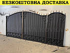 Ковані ворота з профнастилом та кованими елементами, фото 4