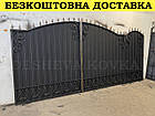 Ковані ворота з профнастилом та кованими елементами, фото 5