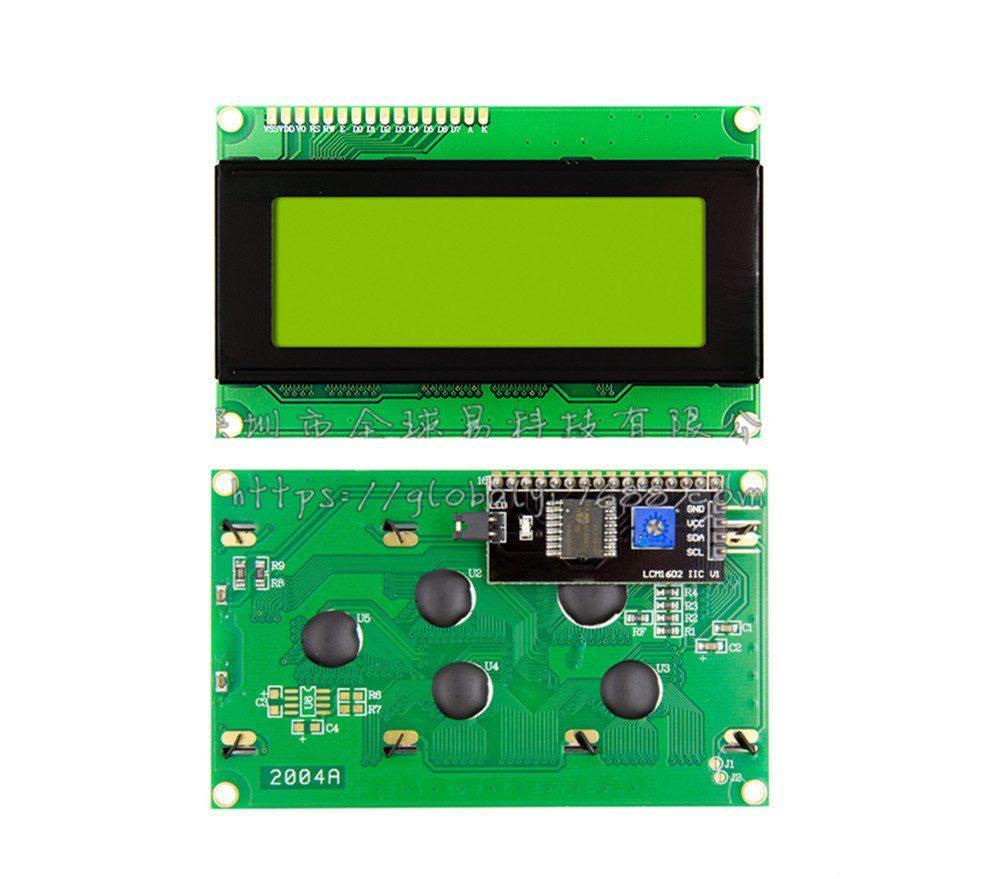 РК LCD 2004 20х4 модуль дисплей Arduino - жовто-зелений екран (з IIC)