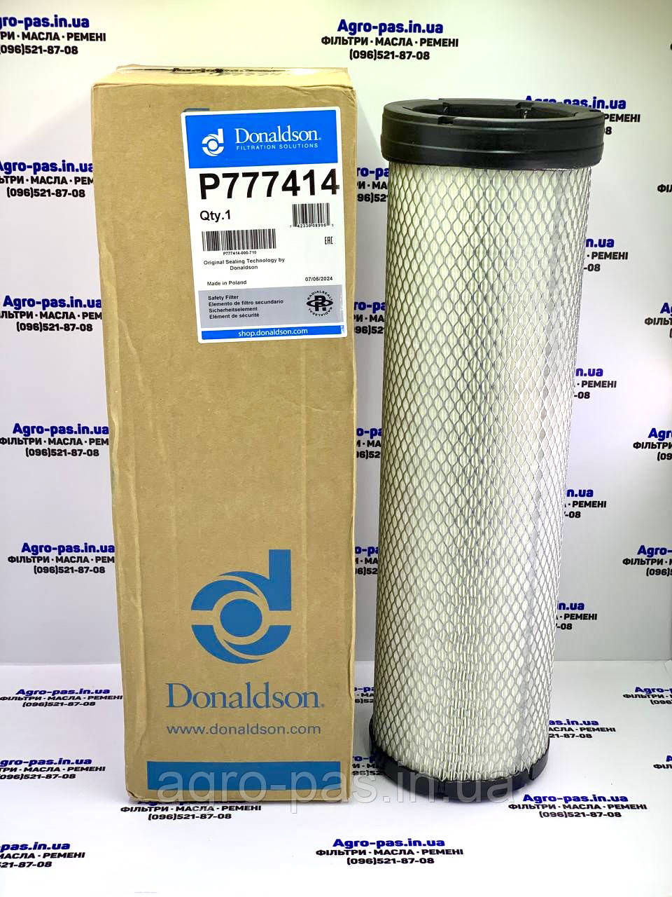 Фільтр повітряний P777414, AF25523, 11110023, CF15116/2, 1421404, 87682985, AT175224, SA16127, 42804E, фото 1