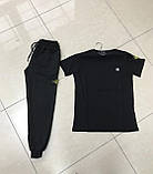 Чоловічі спортивні штани на манжеті з лого в чорному кольорі, фото 2