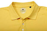Стильна чоловіча футболка з коміром у жовтому кольорі, фото 3