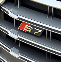 Емблема шильдік S7 AUDI (Ауди) для решітки радіатору - Хром 68х22 мм, фото 5