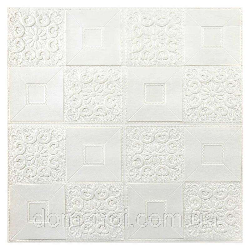 Самоклеюча панель 3D «Білий орнамент» Sticker Wall (R114-3/SW-0697) 700х700х5,5 мм