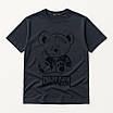 Футболка чоловіча Philipp Plein темно-сіра з принтом ведмедика, фото 5