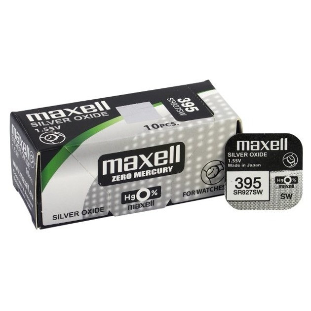 MAXELL 395/ SR927SW /AG7 /Box 10 (ціна за 10 шт)