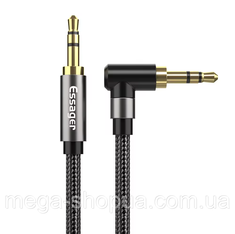 AUX кабель 1.5 метра кутовий 3.5 мм на 3.5 мм — аудіо кабель mini jack для навушників, колонок, авто GH-0332