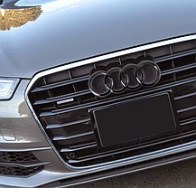 Передня емблема AUDI (Ауді) 315 мм Q5 (FY/80a), Q7 (4M) - Чорний глянець (4m0853605), фото 4