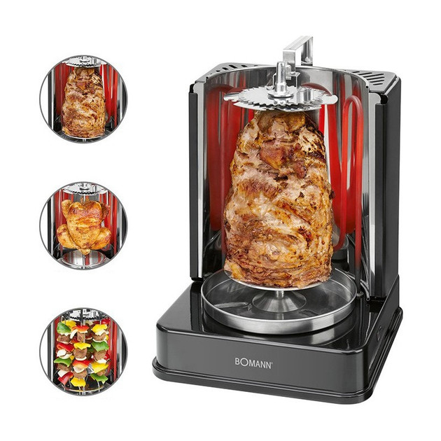 Електрошашличниця мультигриль Bomann Vertical Multi-Grill 1400 Вт, 3 в 1 гриль + шашлик + шаурма (DV