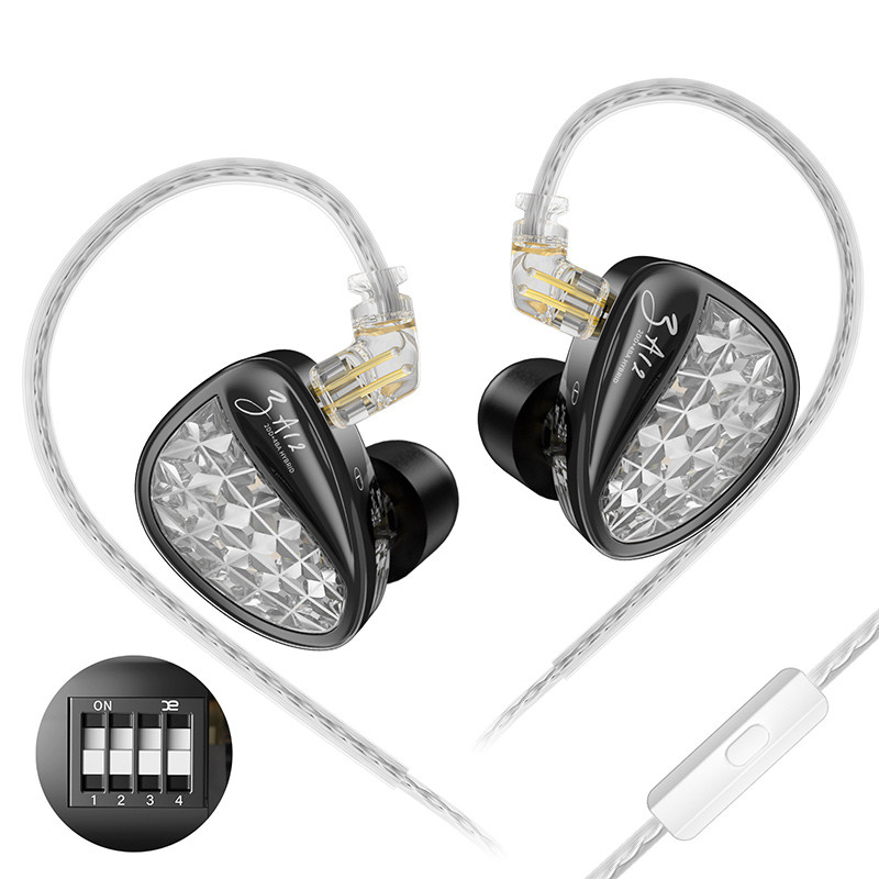 ⇒ KZ ZA12 (Tuning / mic.) - гібридні IEM's навушники з тюнінгом та мікрофоном (2DD+4BA), фото 1