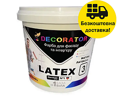 Фарба інтер'єрна TM DECORATOR LATEX 3 (біла В1) 3л
