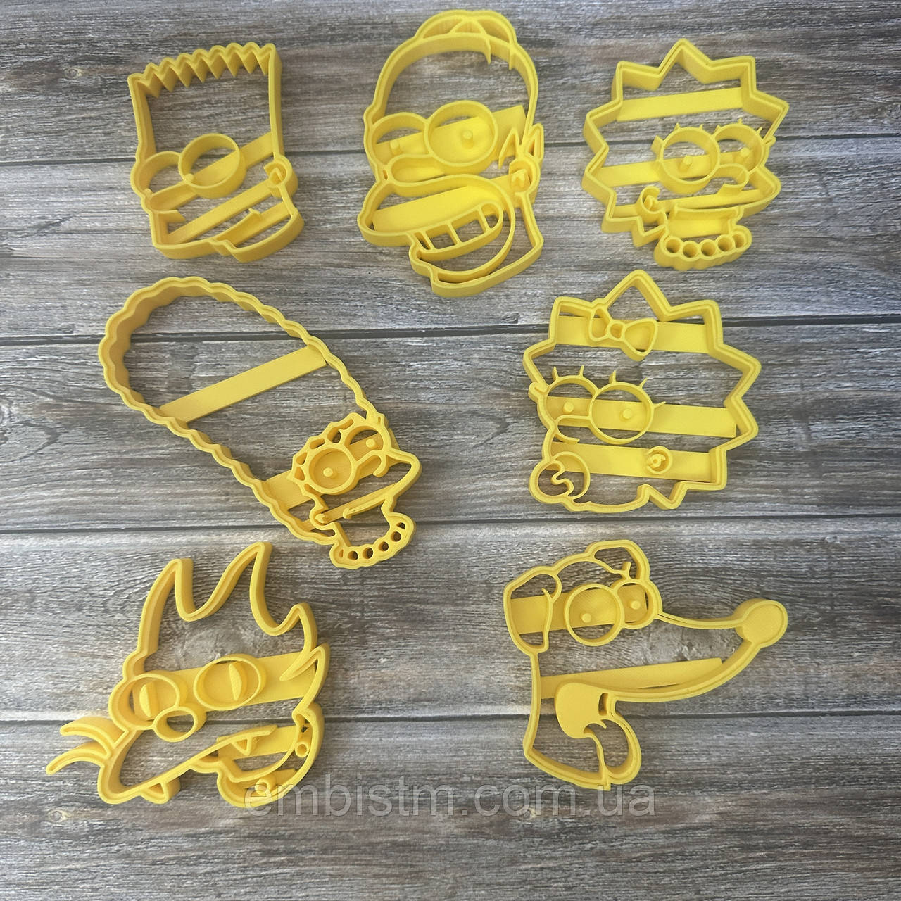Вирубка форма для печива Симпсони Simpsons 7 штук
