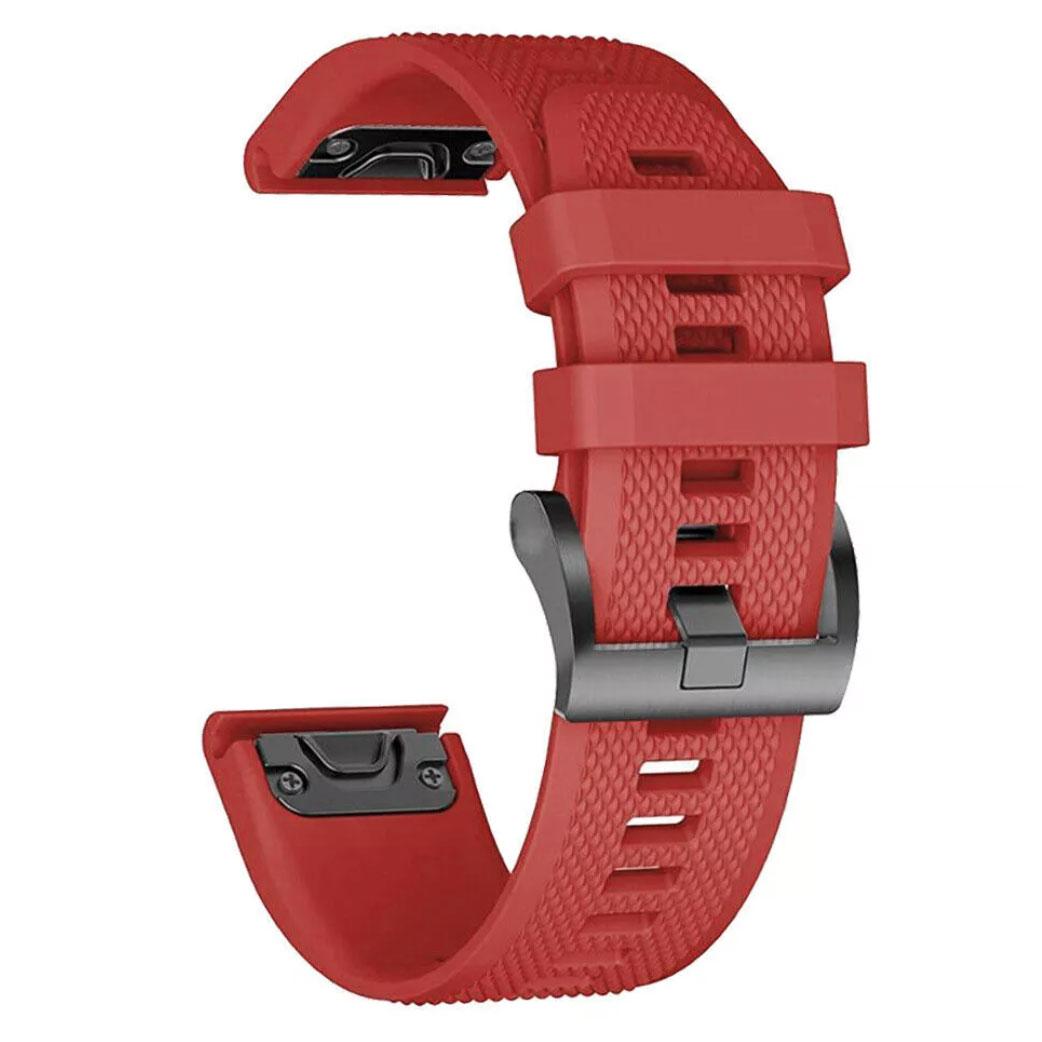 Силіконовий ремінець Primo для годинника Garmin Fenix 7X / Fenix 7X Pro / Fenix 8 51mm - Red, фото 1