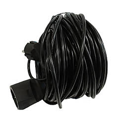 Подовжувач садовий Neomax ПВС 2х1,0 без заземлення, 1 гніздо, чорний, 10 м