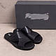 Чоловічі шкіряні літні шльопанці-сланці E-Series Black. Літні чоловічі ляпаси. Чоловіче взуття, фото 6
