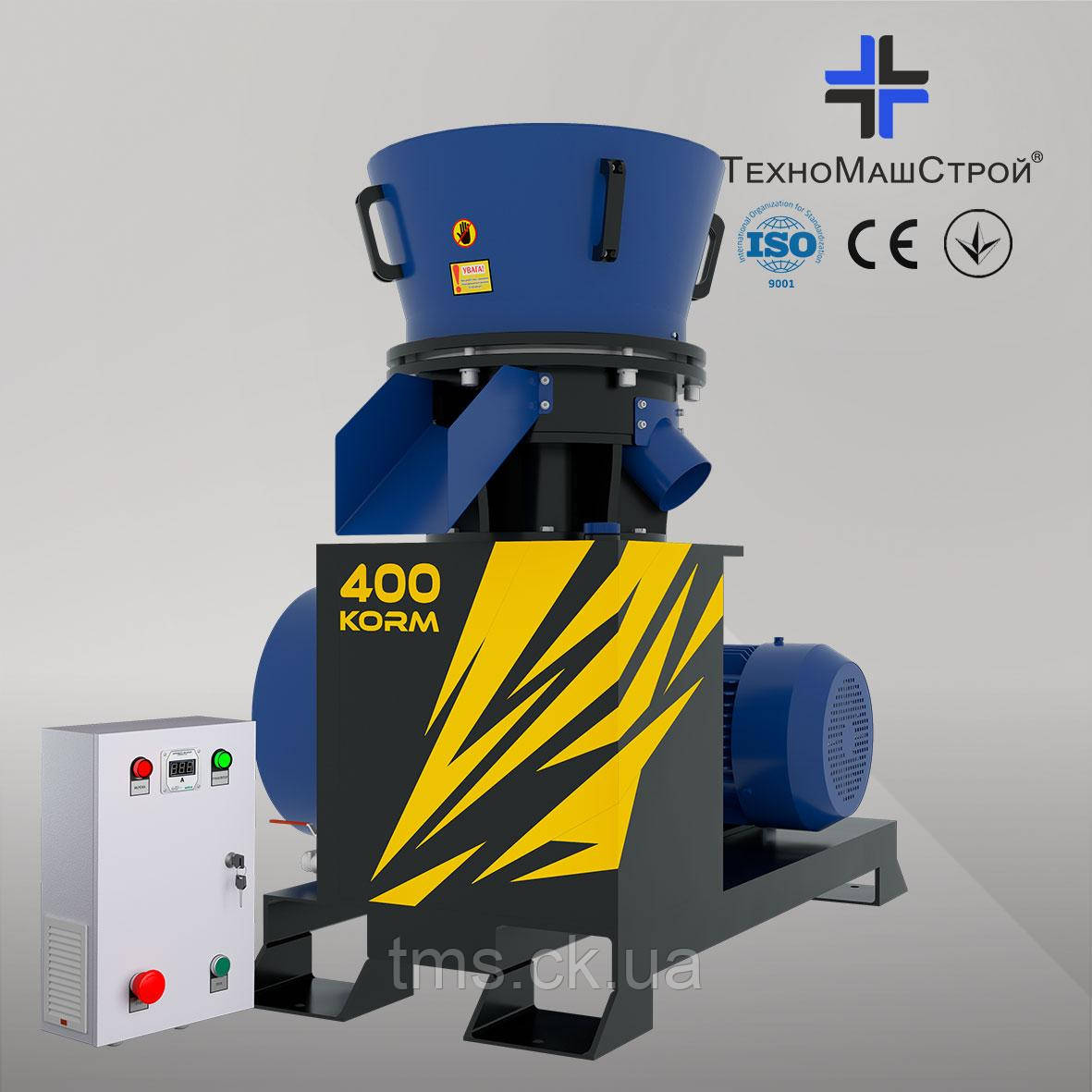 Гранулятор для корму GRAND-400 PRO(45 кВт.) матриця з отворами на 2 мм.