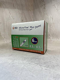 Шприци інсулінові (Мікро-Файн) Micro-fine Plus Demi U-100/0,3 мл х 31G (0.25мм*6мм), 10 шт