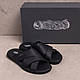Чоловічі шкіряні літні шльопанці-сланці Е-Series Black. Літні чоловічі ляпаси. Чоловіче взуття, фото 6