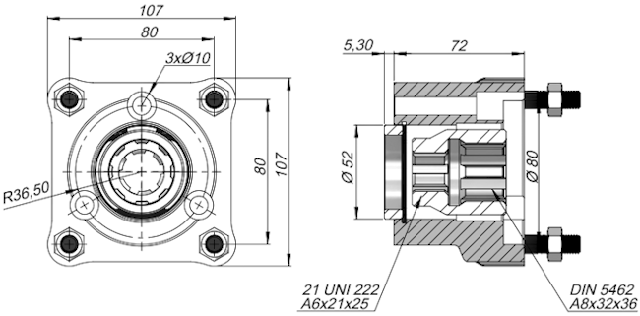 розміри муфти AU43SF1