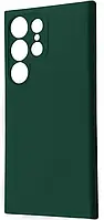 Чохол Silicone Case (No Logo) для Samsung S24 Ultra Dark Green 22 (закрита камера)