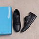 Чоловічі шкіряні кросівки 600, чоловічі спортивні шкіряні туфлі чорні, кеди повсякденні. Чоловіче взуття, фото 10