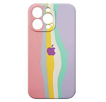 Силіконовий чохол для iPhone 13 Pro - Rainbow, Різнокольоровий / Ніжно-рожевий