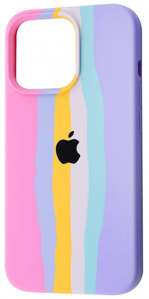 Силіконовий чохол для iPhone 12 Pro Max - Rainbow, Різнокольоровий / Рожевий