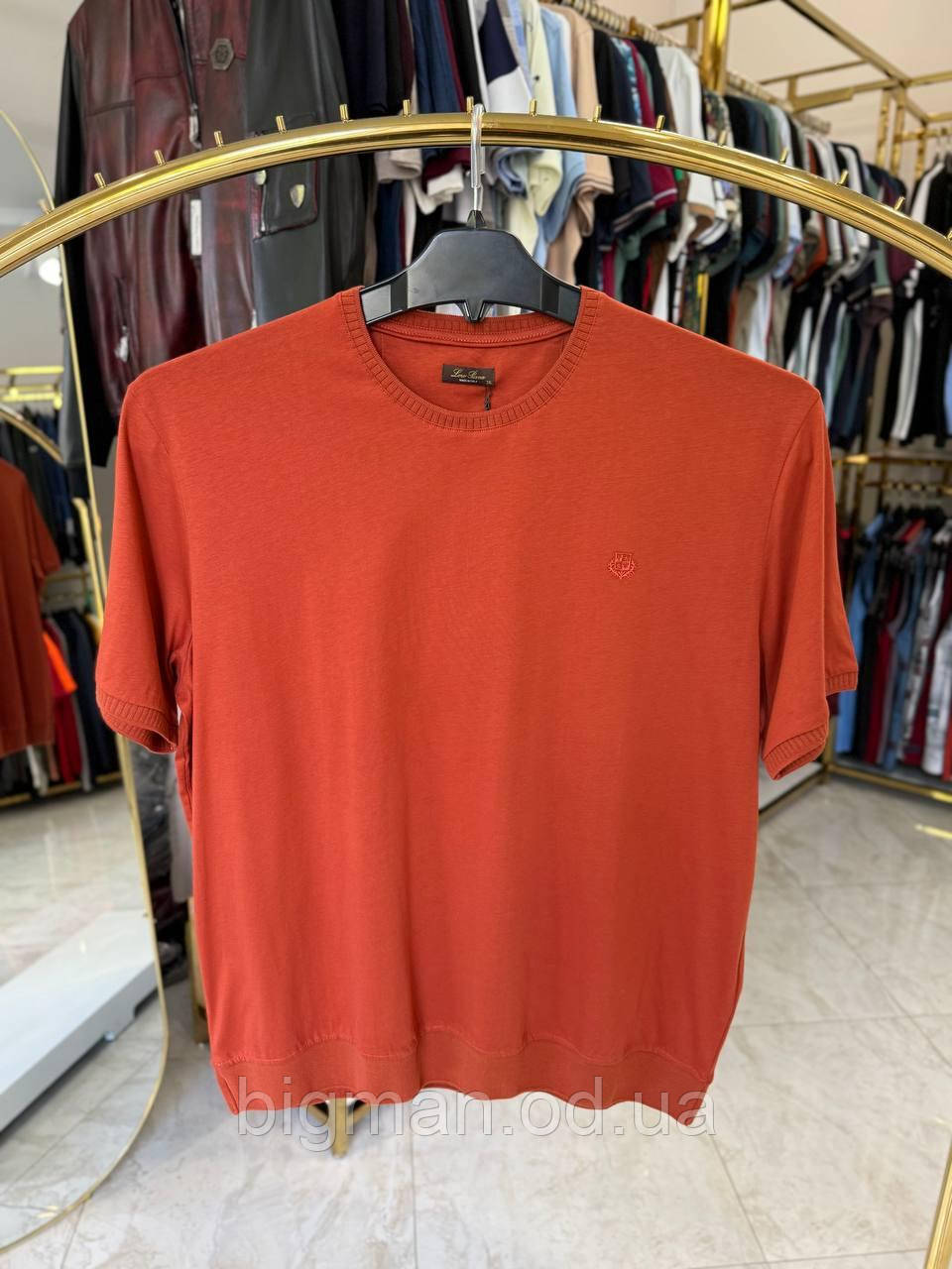 Чоловіча футболка манжет ЛОРО 5101 (батал) 3-6XL помаранчева