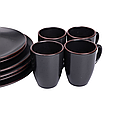 УЦІНКА Столовий сервіз керамічний на 4 персони 16 предметів Чорний, фото 6