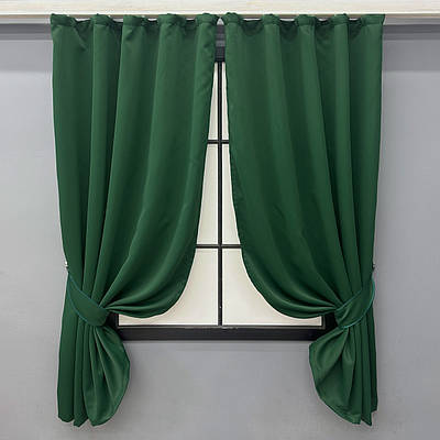 Комплект (2шт. 1,3х1,7м.) коротких штор із колекції "Bagema Rvs". Колір зелений. Код 1475ш 35-0352