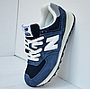 Чоловічі кросівки New balance 574 blue nb classic Нью Баланс  сині замшеві весна літо осінь, фото 4