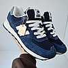 Чоловічі кросівки New balance 574 blue nb classic Нью Баланс  сині замшеві весна літо осінь, фото 6
