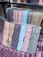 Рушник банний матеріал махра розмір 90-140 мікс кольору в пакованні від 6 шт.