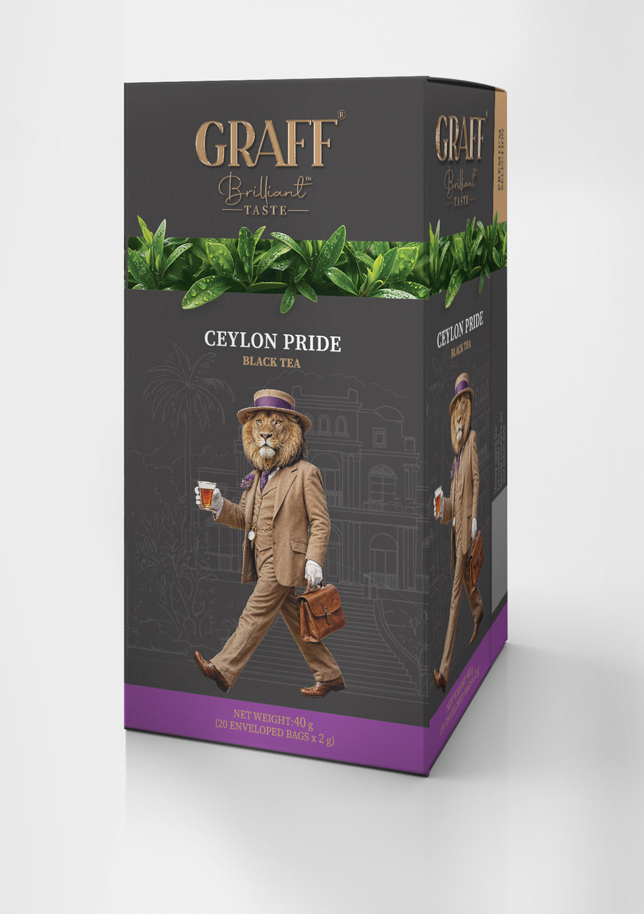 Чай GRAFF чорний байховий Ceylon pride пакетований у саше, 20*2г