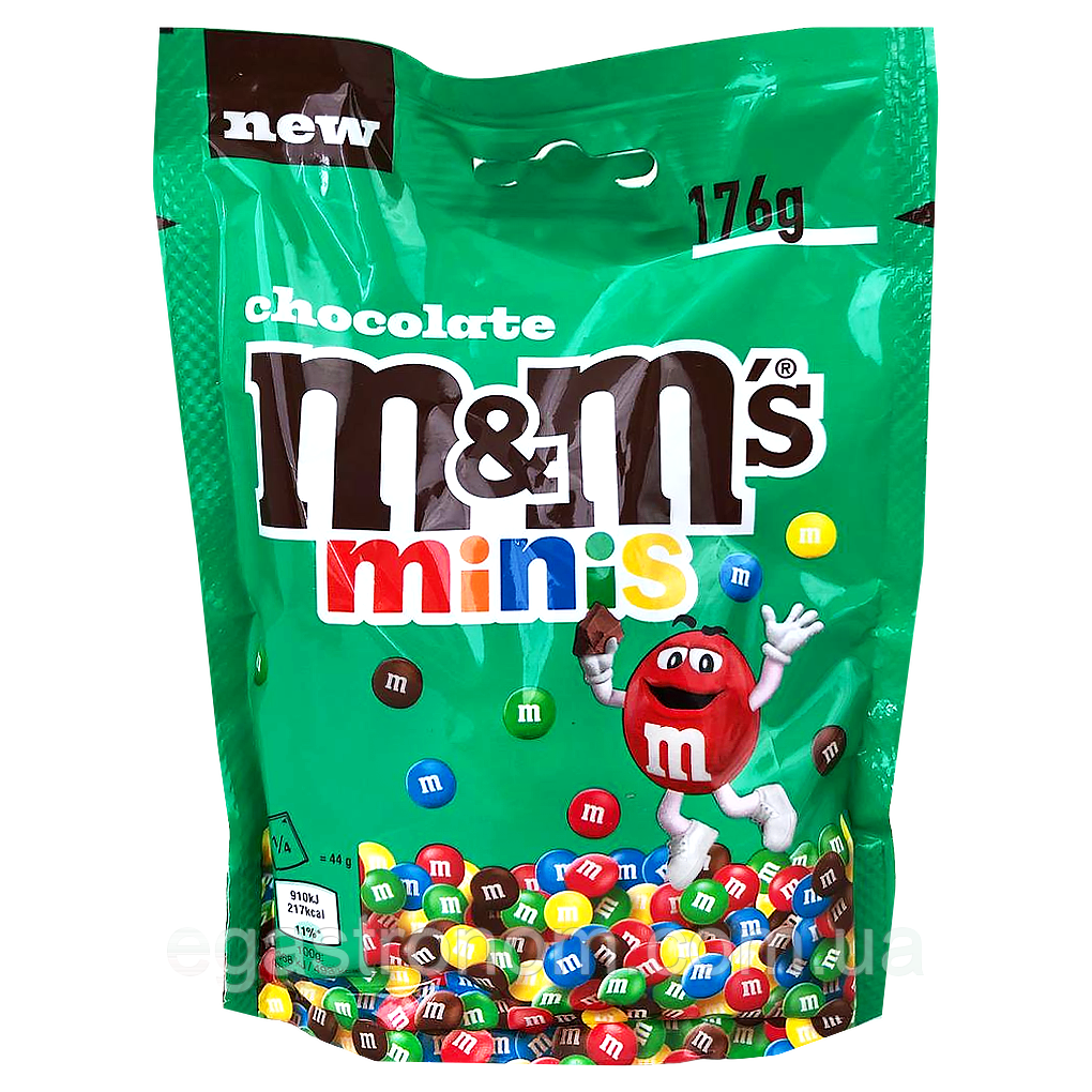 Драже мініс Емендемс M&M’s minis 176g 15шт/пач (Код: 00-00017641)
